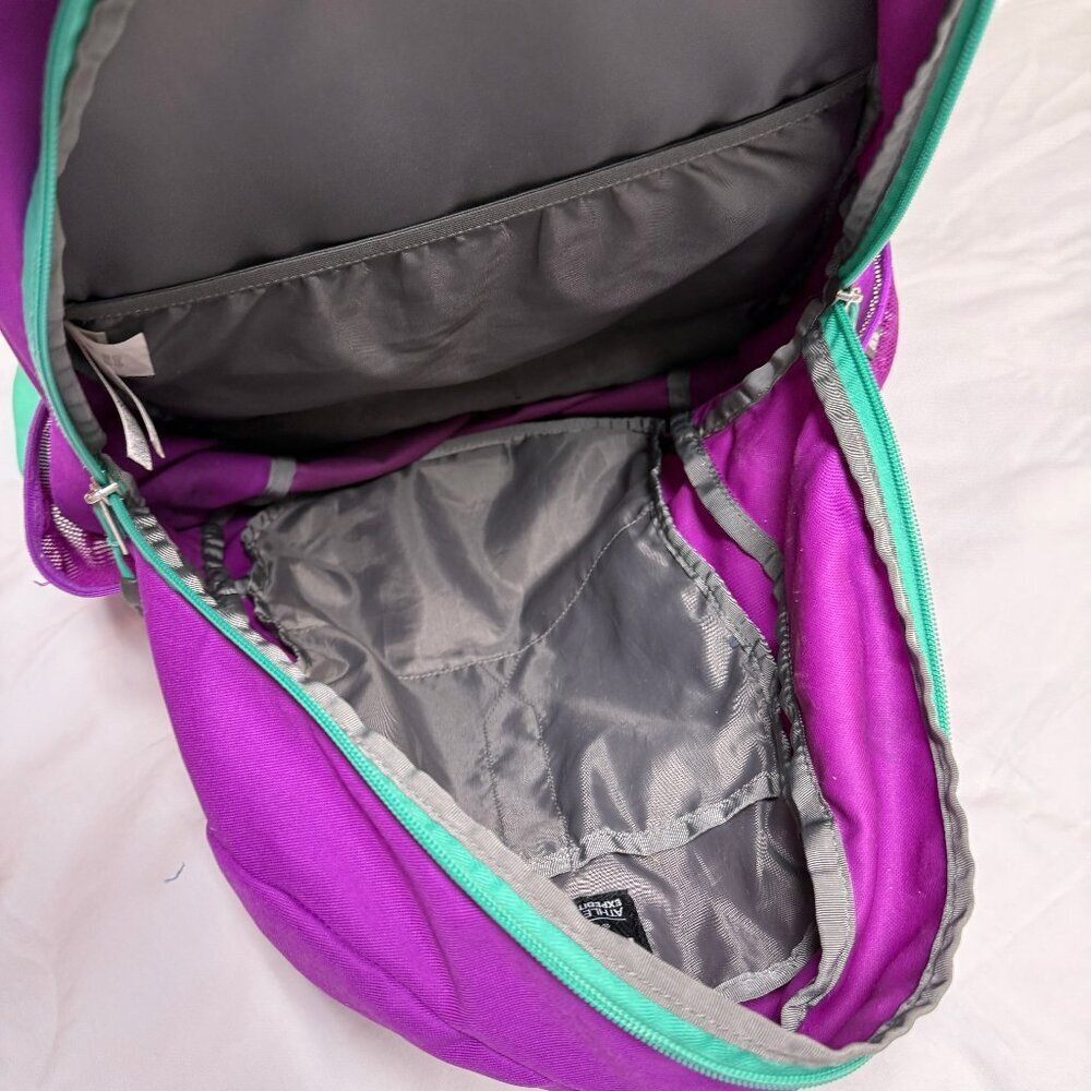 The North Face Haystack Backpack–Grape Purple with Aqua Trim–Laptop Daypack, EUC - Picture 6 of 8